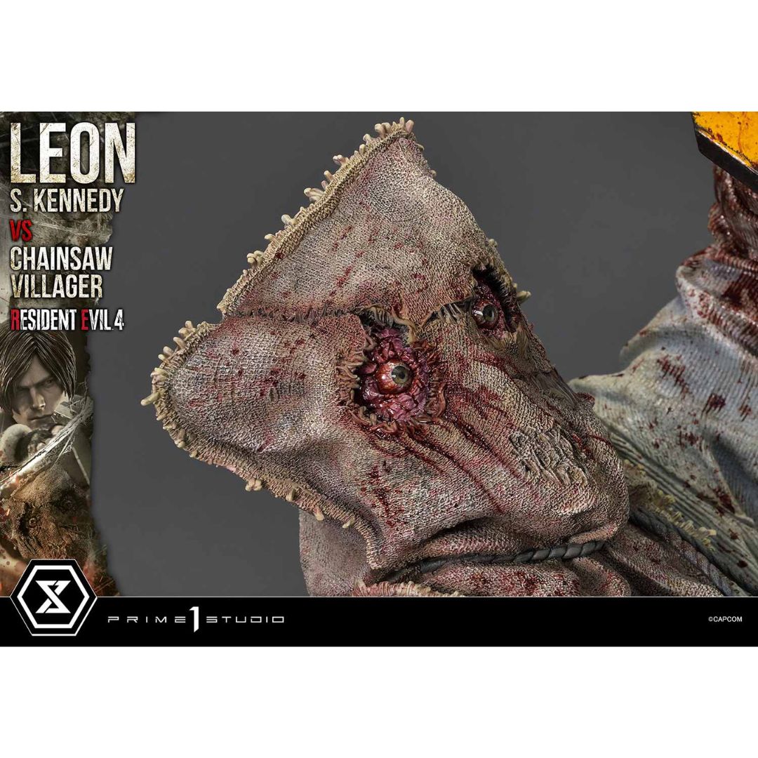 Resident Evil 4 Leon S. Kennedy Versus Chainsaw Villager Statue By Prime1 Studios -Prime 1 Studio - India - www.superherotoystore.com