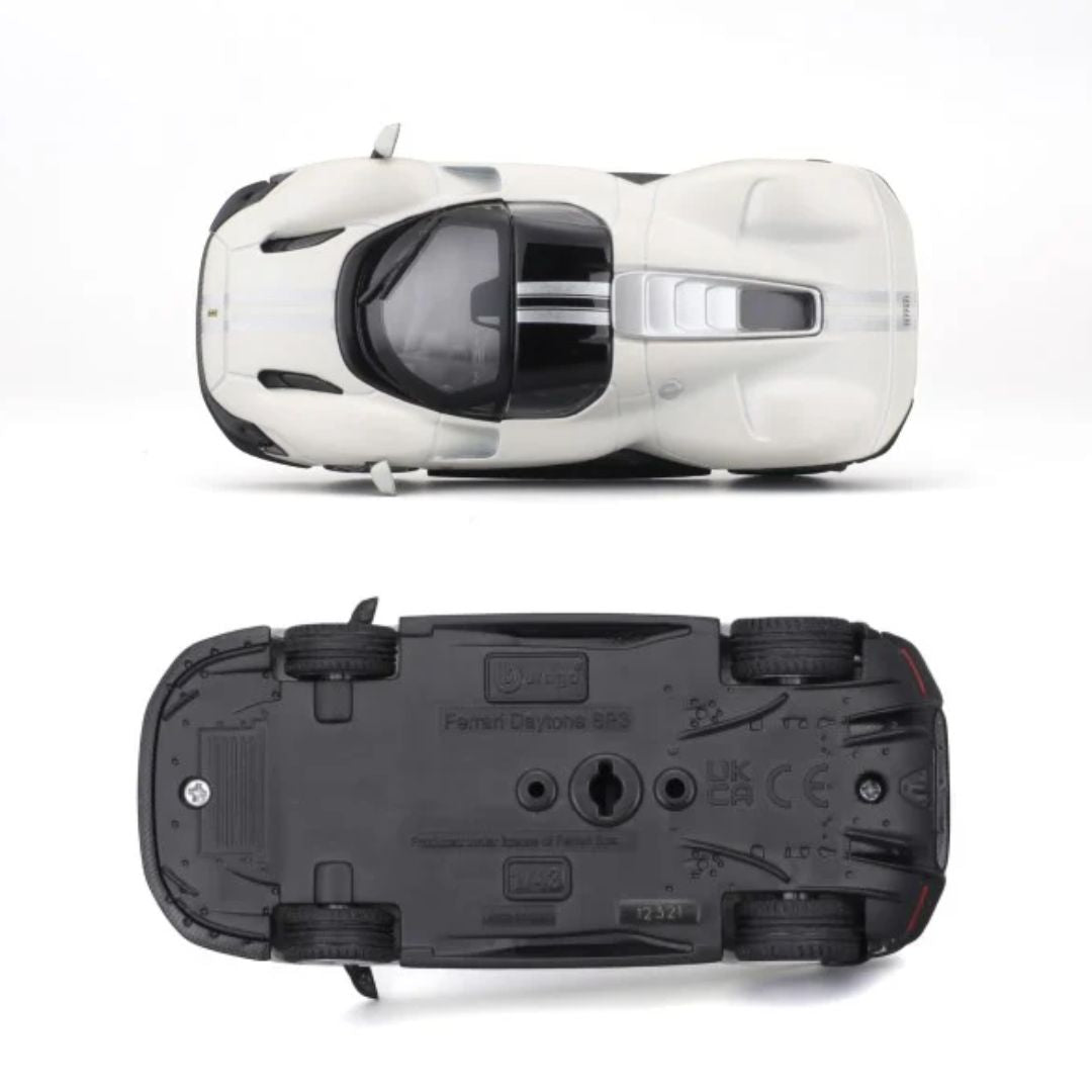 White Ferrari Daytona SP3 1:43 Scale Die-Cast car by Bburago -Bburago - India - www.superherotoystore.com