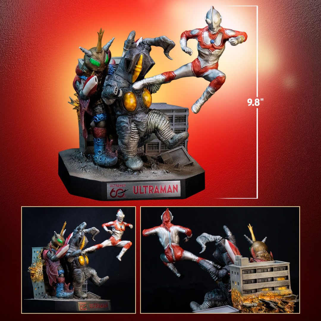 Ultraman Jack Vs Zetton Ii & Alien Bat Battle Scene Diorama Statue By Star Ace Toys