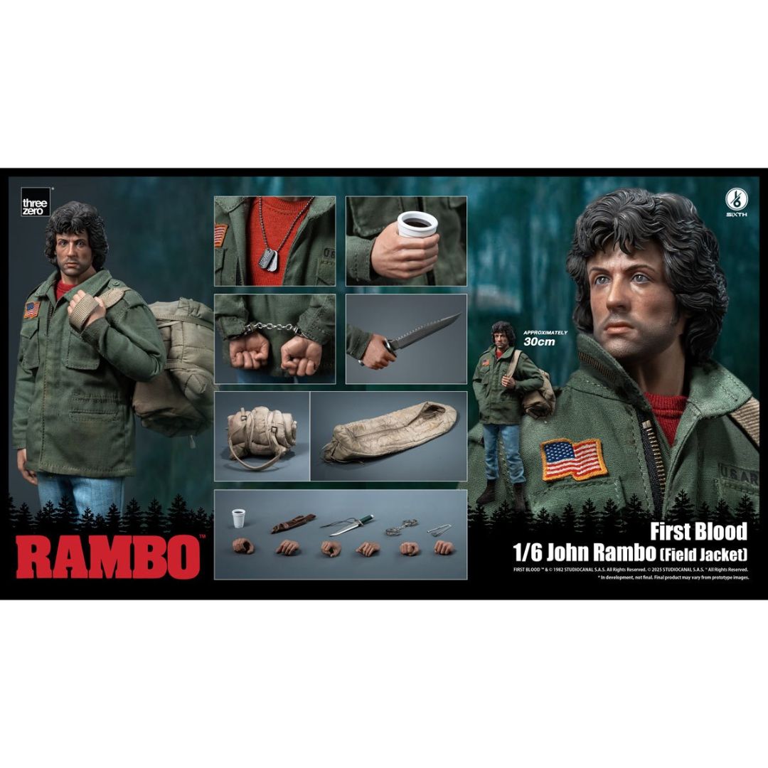 Rambo: First Blood John Rambo Field Jacket By Threezero -ThreeZero - India - www.superherotoystore.com
