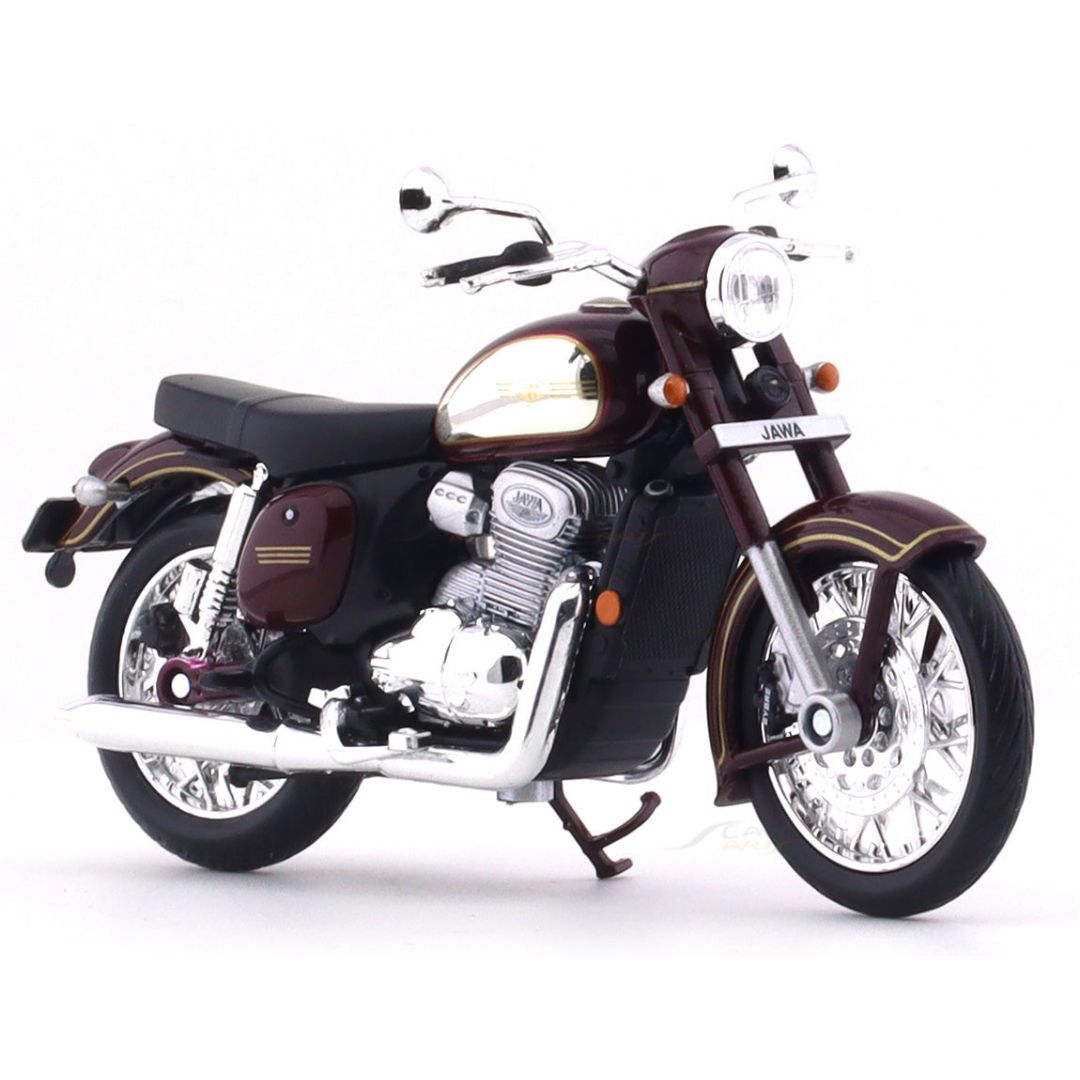 Maroon JAWA CLASSIC MINIATURE MODEL Die-cast Bike By Maisto -Maisto - India - www.superherotoystore.com