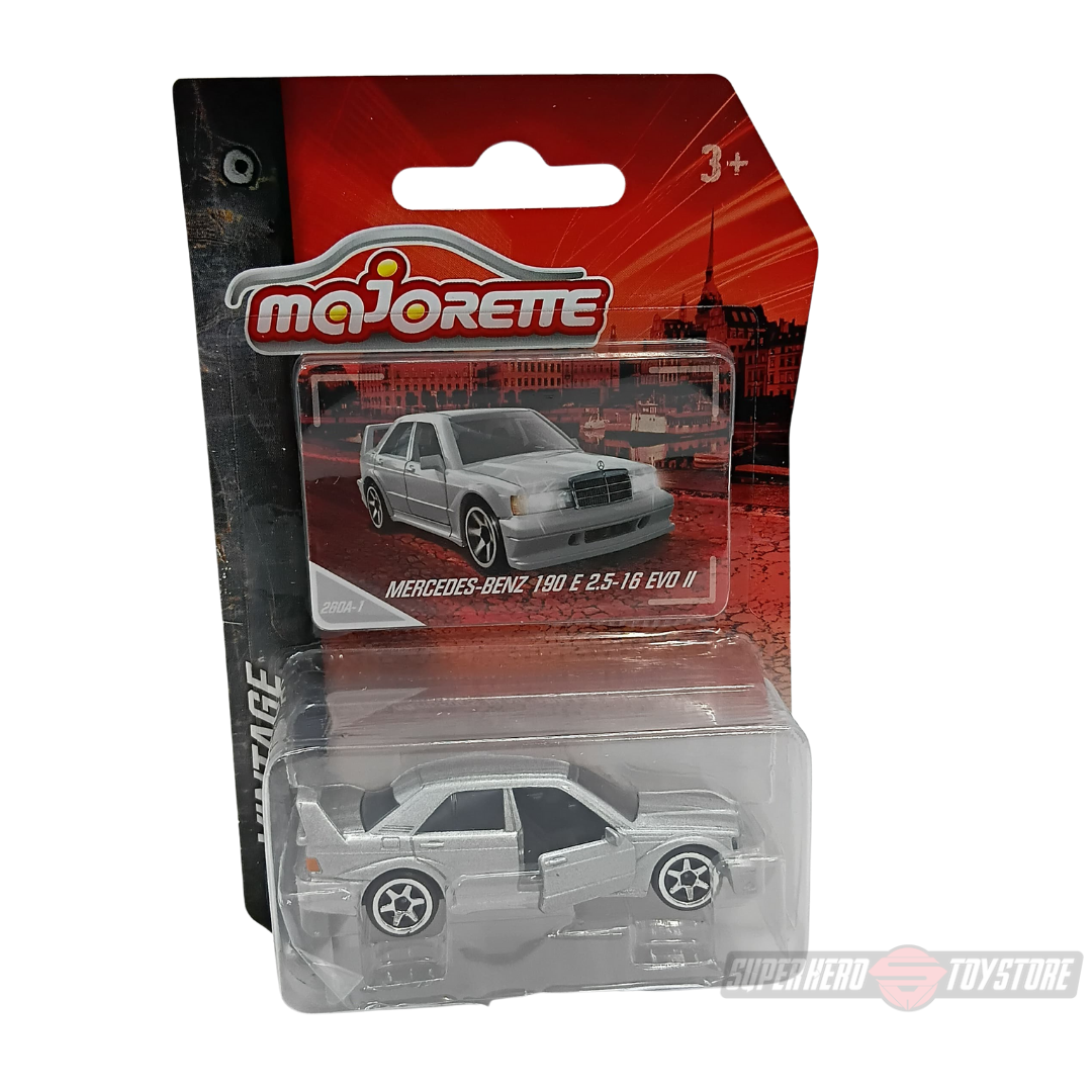 SILVER MERCEDES BENZ 190E 2.5-16 EVO II 1:64 Scale Die-Cast Car By Majorette -Majorette - India - www.superherotoystore.com