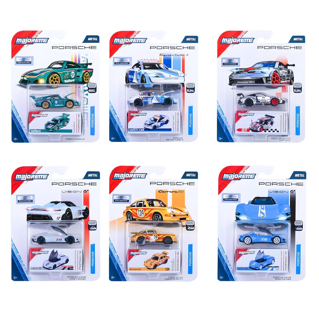 Porsche Deluxe Series - 6 Pack 1:64 Scale Die-Cast Car Set By Majorette -Majorette - India - www.superherotoystore.com