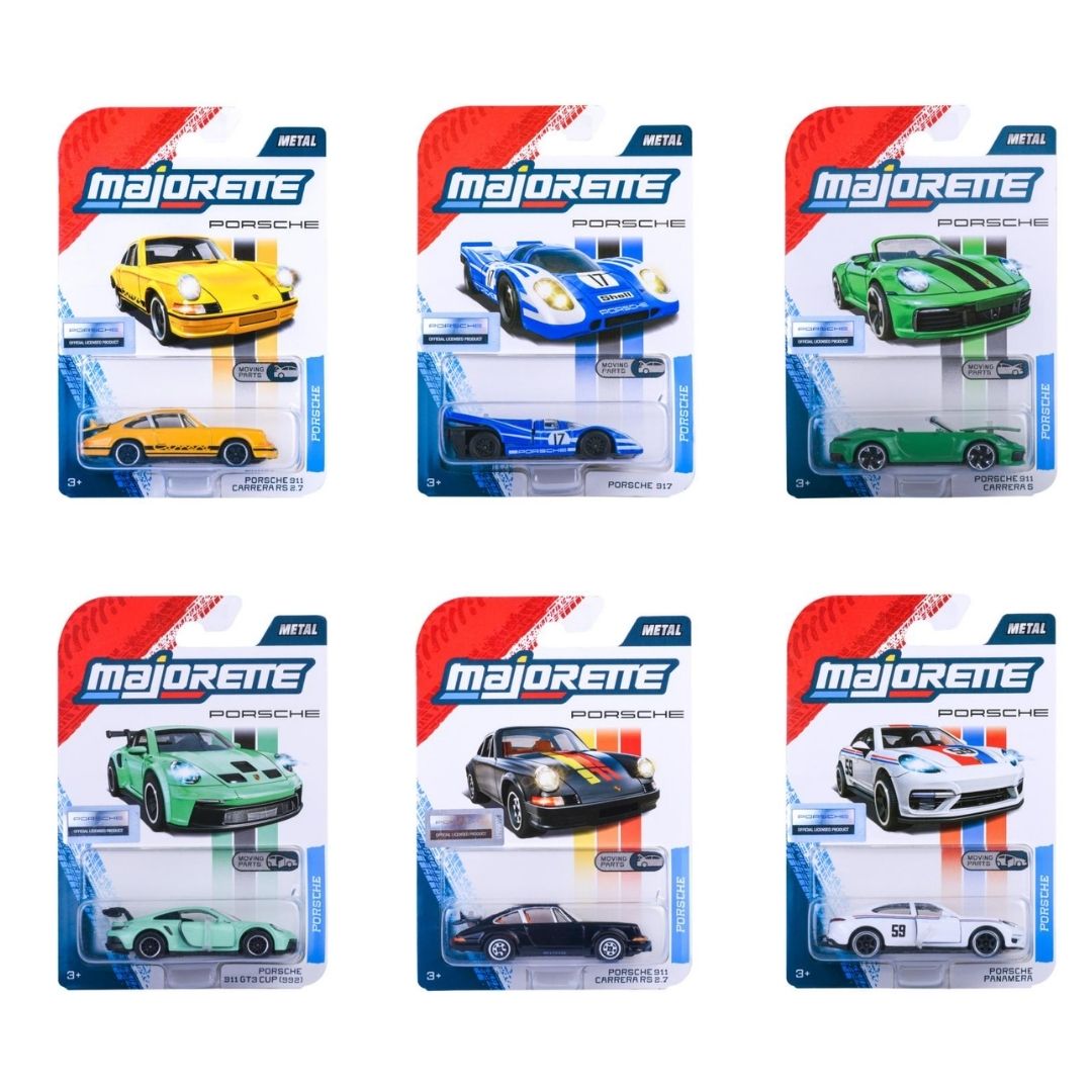 Porsche Premium Series - 6 Pack 1:64 Scale Die-Cast Car Set By Majorette -Majorette - India - www.superherotoystore.com