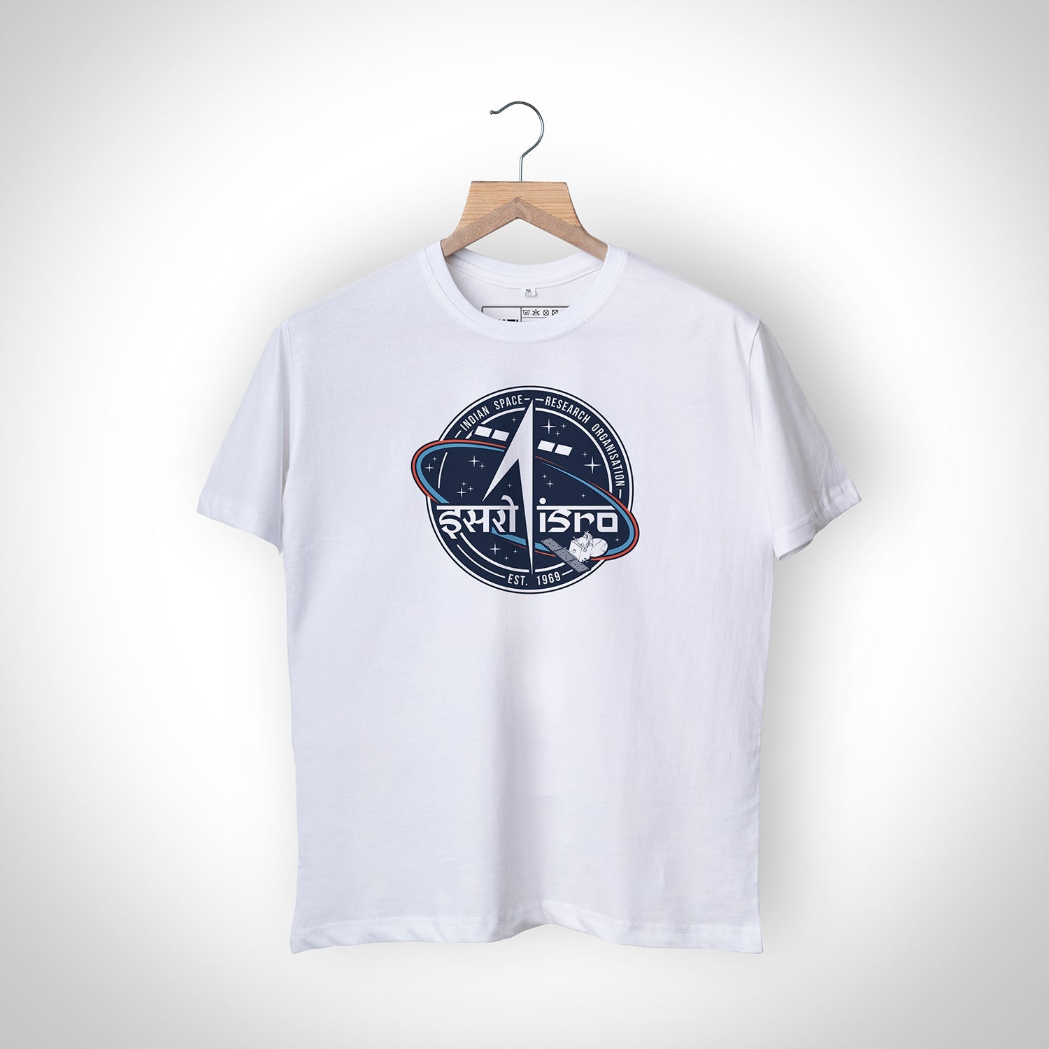 ISRO White Classic logo T-Shirt -A47 - India - www.superherotoystore.com