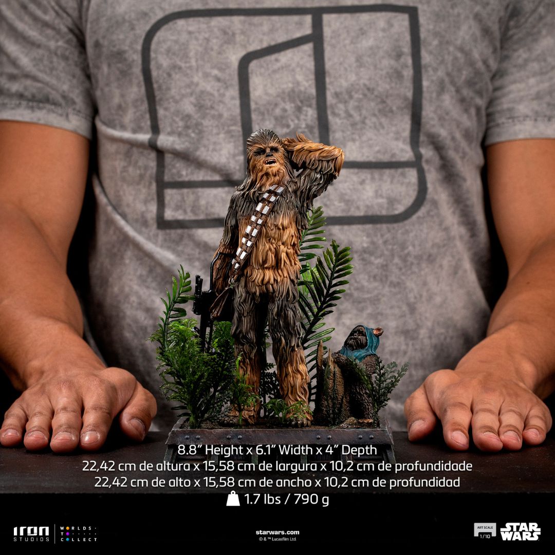 Star Wars Chewbacca And Tokkat Art Statue By Iron Studios
