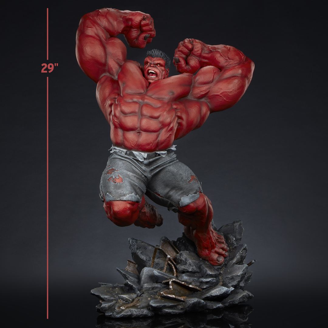 Red Hulk: Thunderbolt Ross Premium Statue Figure by Sideshow Collectibles -Sideshow Collectibles - India - www.superherotoystore.com