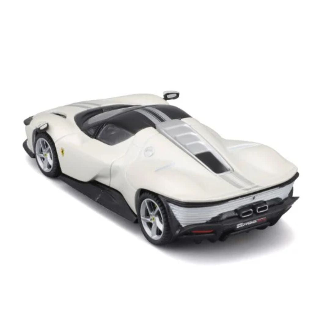 White Ferrari Daytona SP3 1:43 Scale Die-Cast car by Bburago -Bburago - India - www.superherotoystore.com