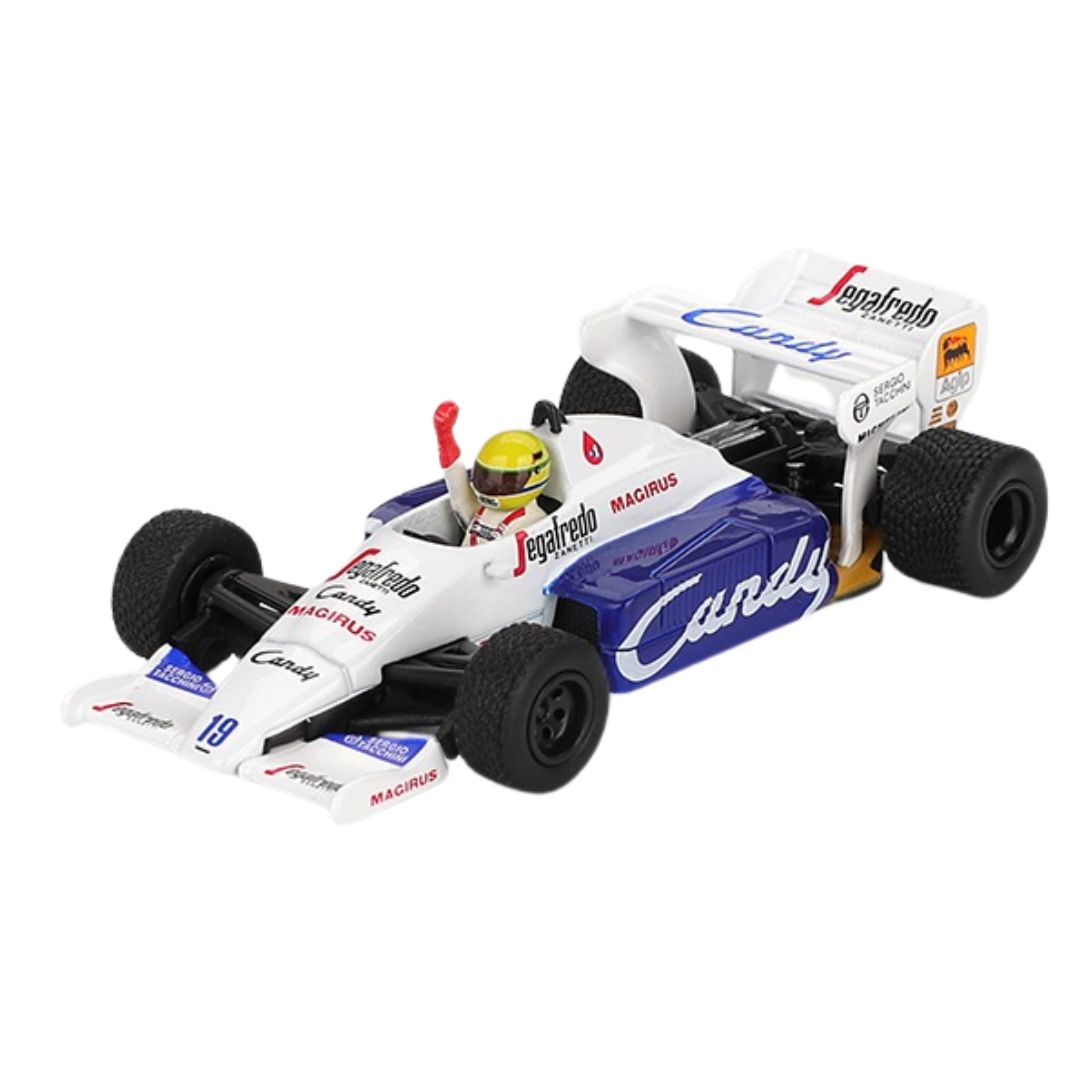 Toleman TG184 #19 Ayrton Senna 1984 Monaco Grand Prix 2nd Place 1:64 Scale Die-Cast Car By Mini GT