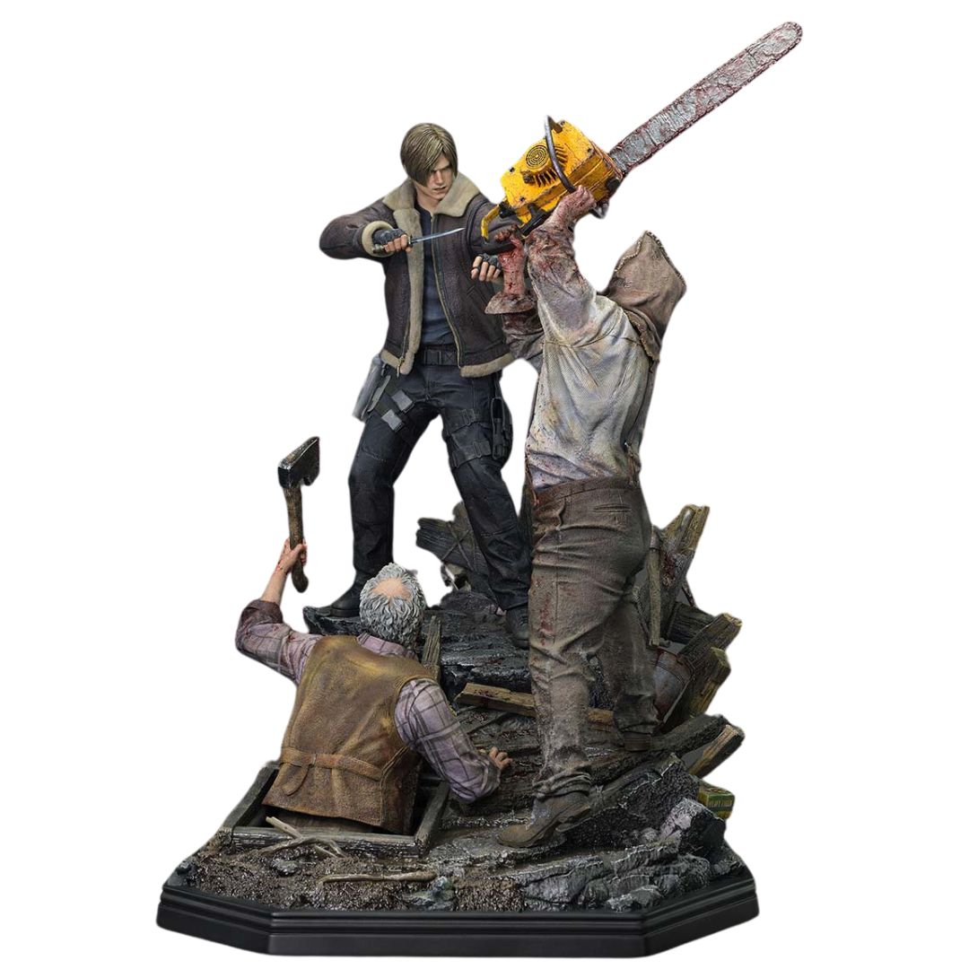 Resident Evil 4 Leon S. Kennedy Versus Chainsaw Villager Statue By Prime1 Studios -Prime 1 Studio - India - www.superherotoystore.com