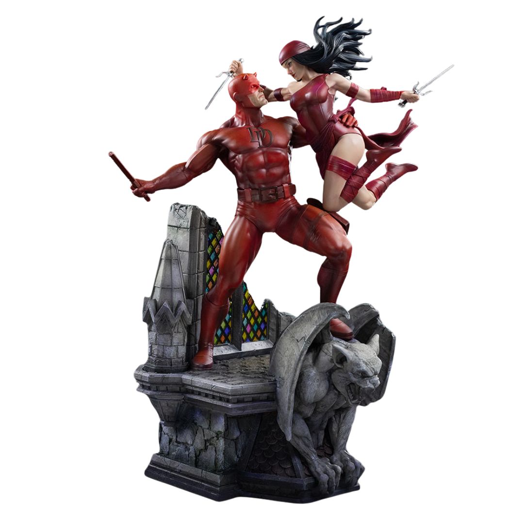 Marvel Comics Daredevil And Elektra Statue By Iron Studios