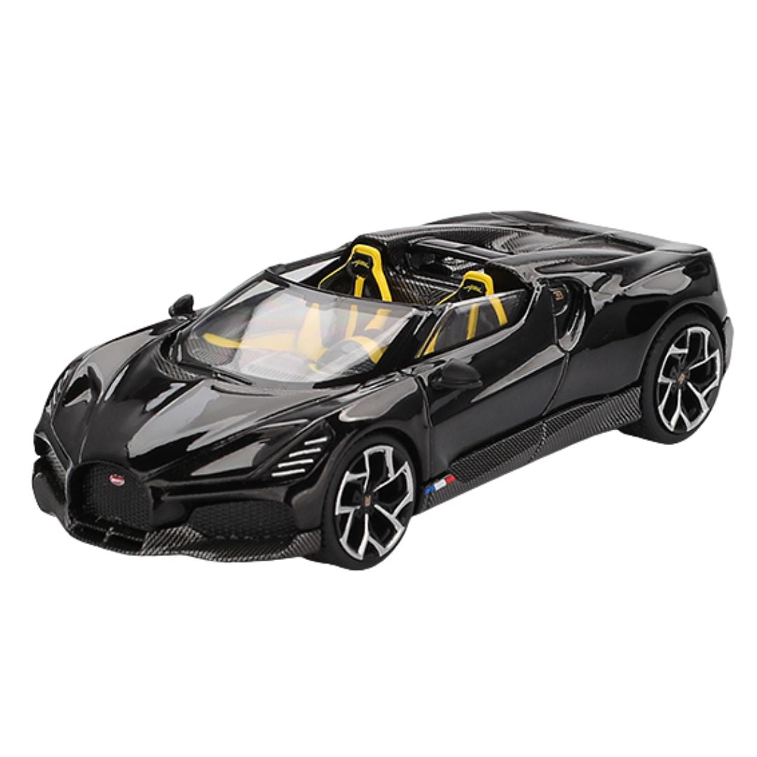 Black Bugatti W16 Mistral 1:64 Scale Die-Cast car by Mini GT -Mini GT - India - www.superherotoystore.com
