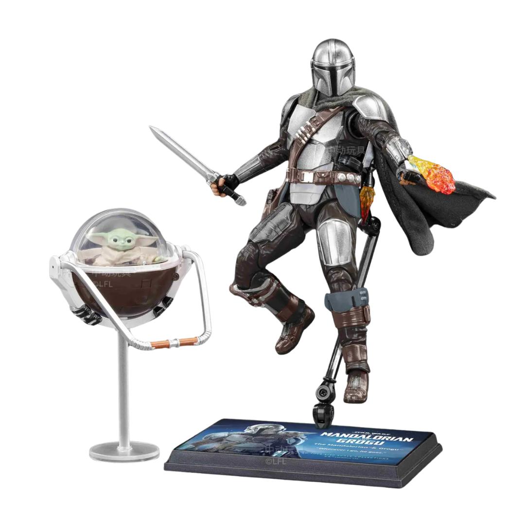 ZD Toys Star Wars: The Mandalorian &amp; Grogu 1/10 Scale Action Figure Set – Din Djarin and Grogu Collectible Figures