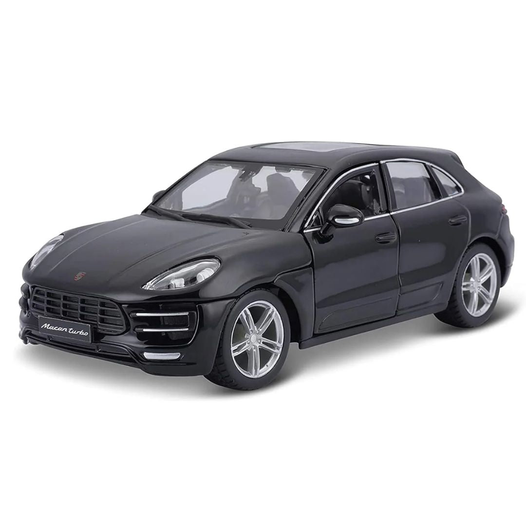 Black Porsche Macan Turbo 1/24 Scale Die-Cast Car by Bburago