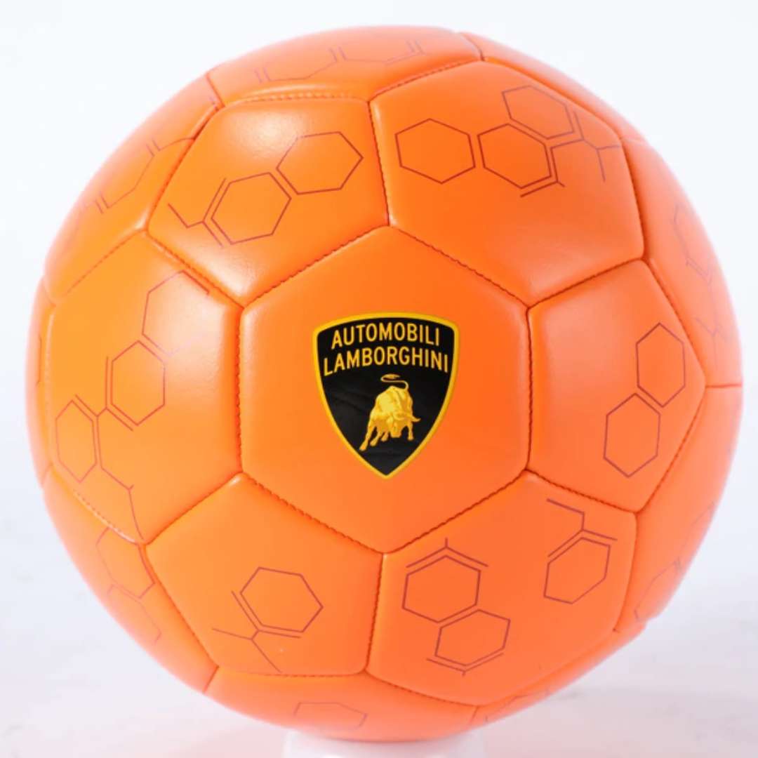 LAMBORGHINI PVC SOCCER BALL MACHINE STITCHED- ORANGE Size 5 by Mesuca -Mesuca - India - www.superherotoystore.com