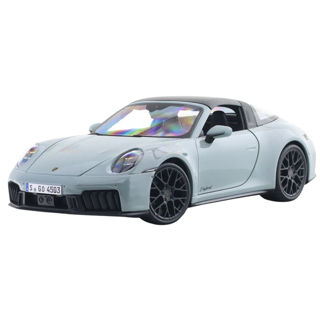 Greenish Blue 2025 Porsche 911 (992.2) Targa 4 GTS Hybrid 1:18 Scale Die-Cast car by Maisto