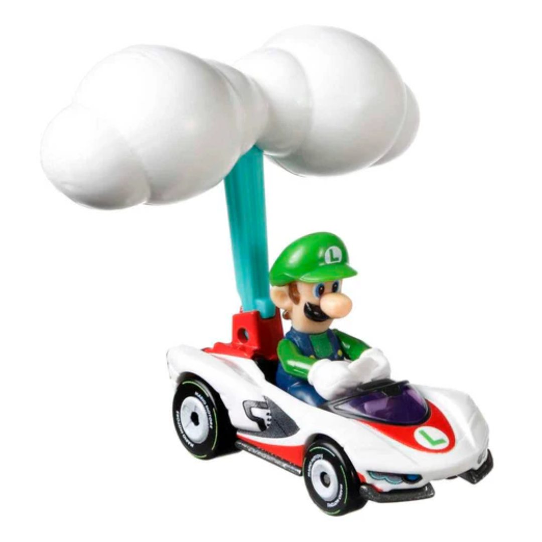 Mario Kart Luigi P-Wing + Cloud Glider Die-Cast Car By Hot Wheels
