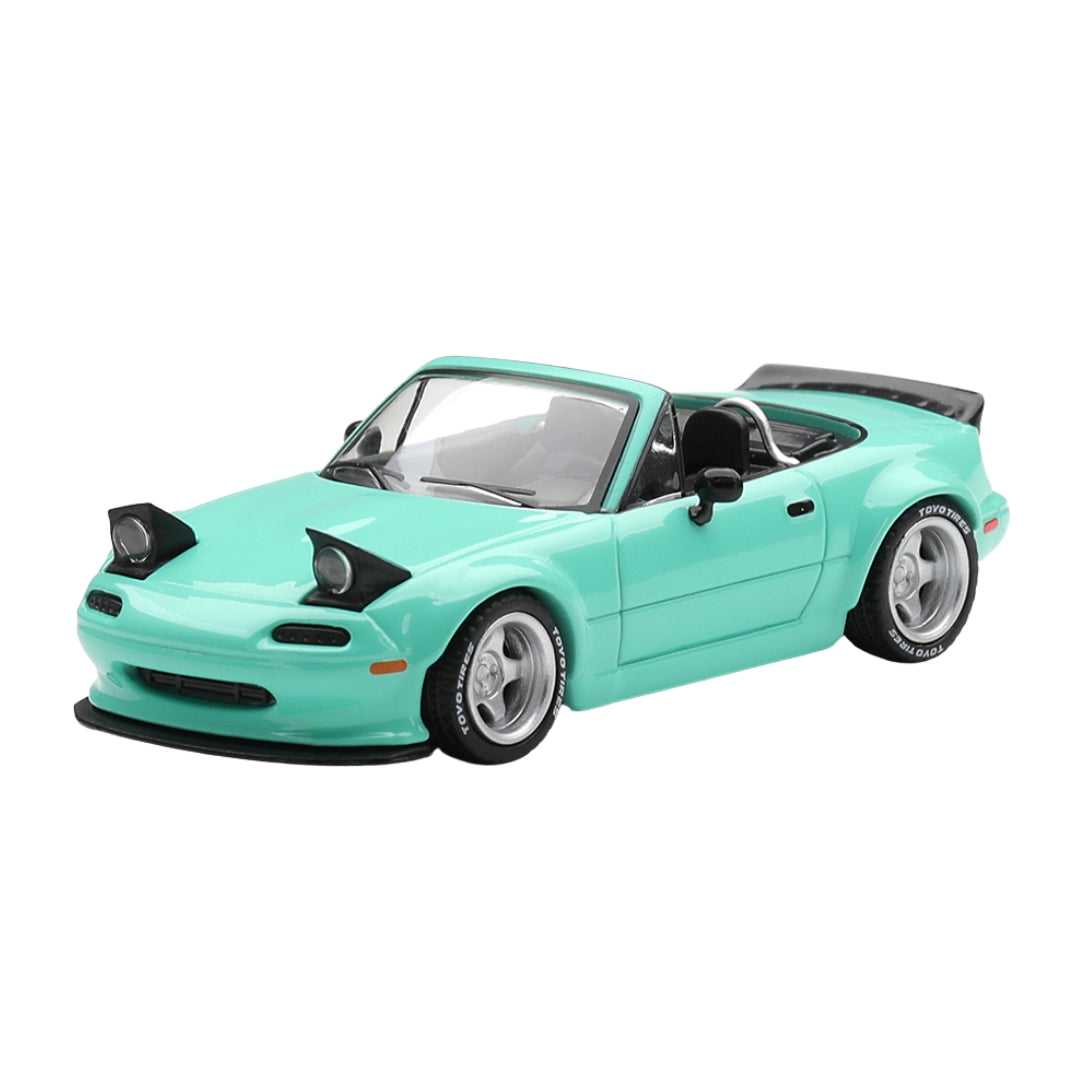Mazda Mx5 Na Pandem Mint Green 1:64 Scale Die-Cast Car By Mini Gt
