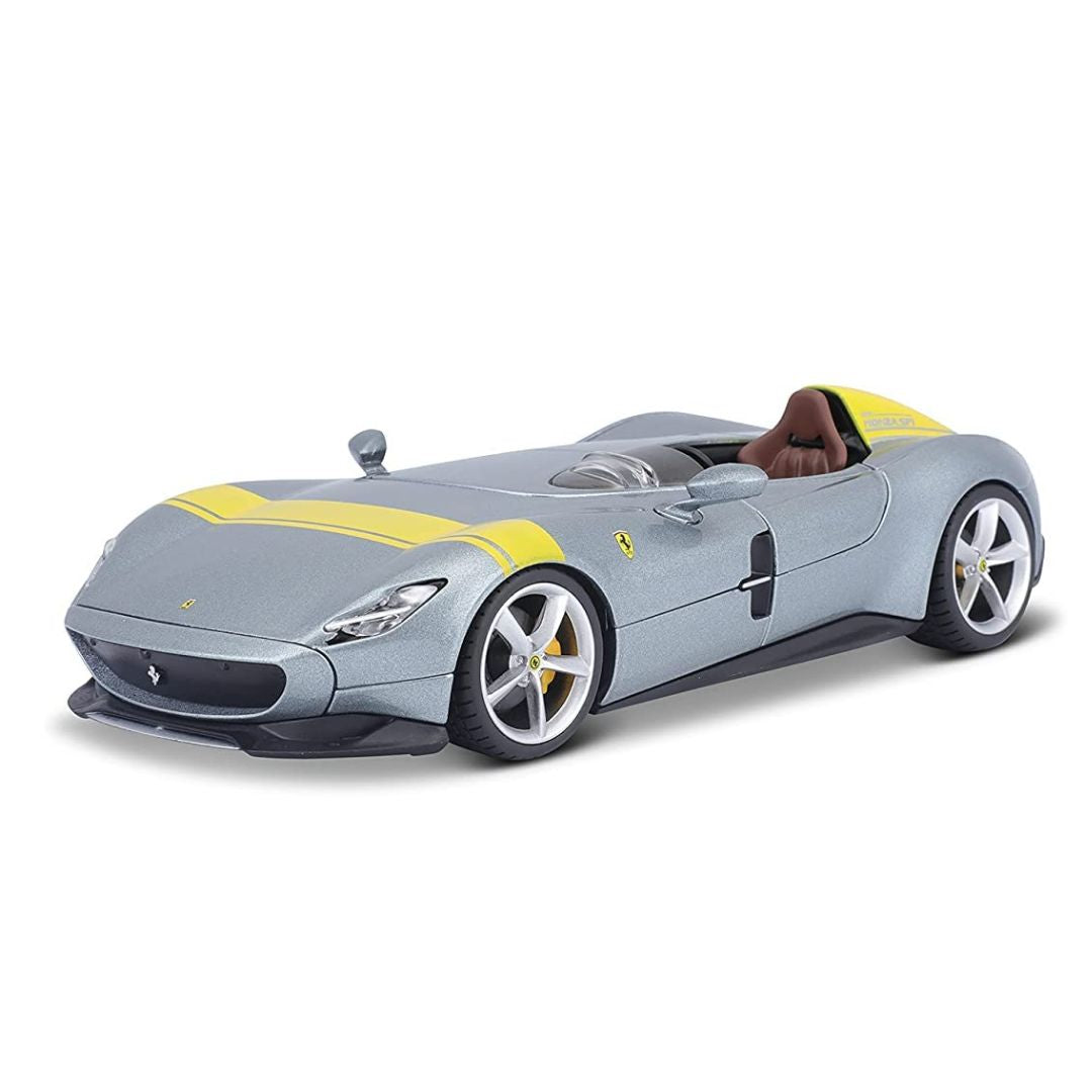 Silver Ferrari Monza SP1 1:24 Scale Die-Cast Car By Bburago -Bburago - India - www.superherotoystore.com