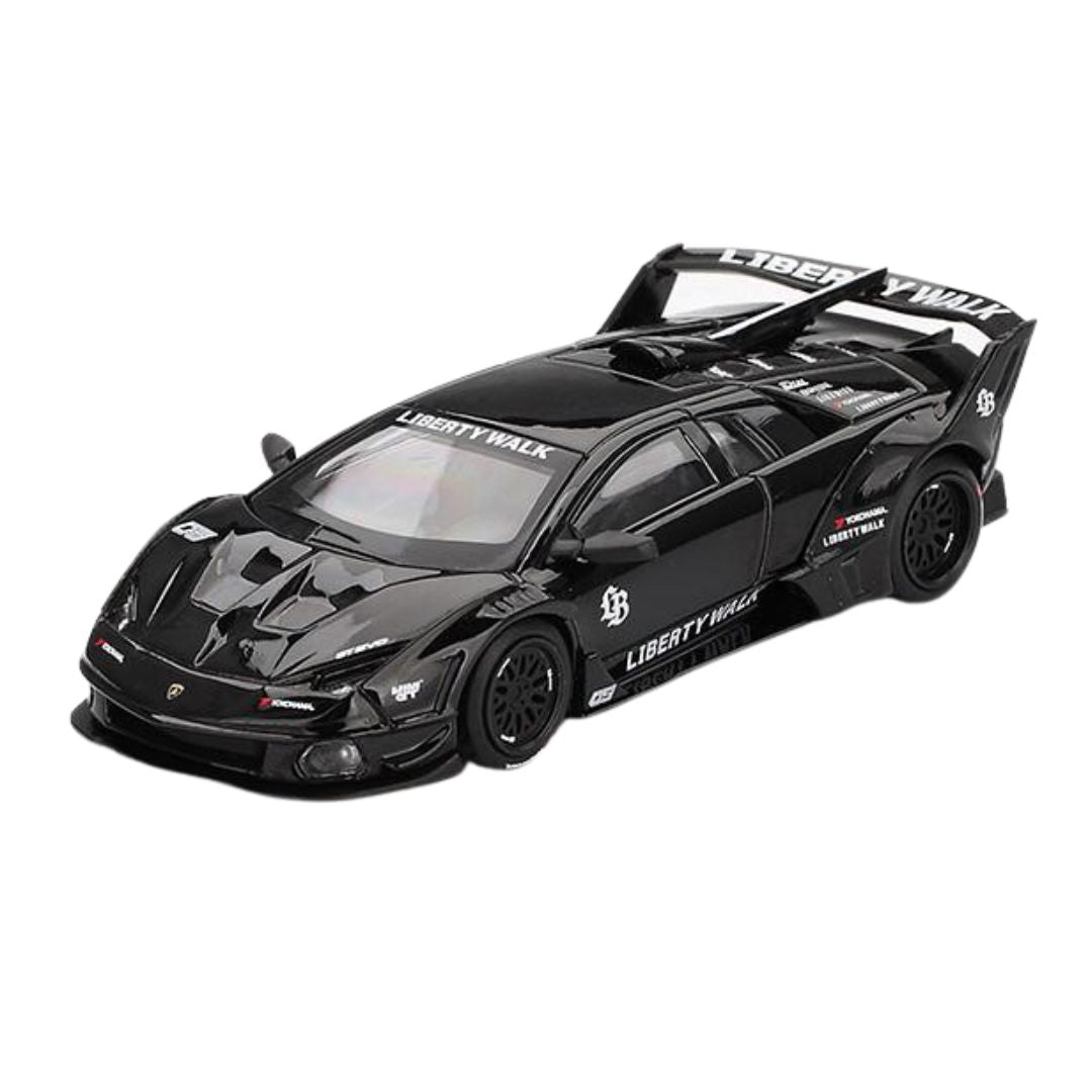 Black LB-Silhouette WORKS Lamborghini MURCIELAGO GT EVO 1:64 Scale Die-Cast Car By MiniGT