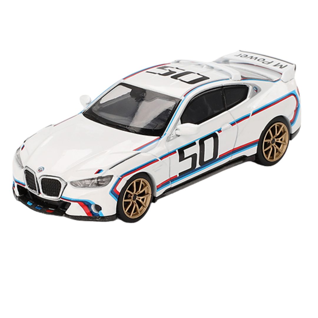 White BMW 3.0 CSL 1:64 Scale Die-Cast Car by Mini GT -Mini GT - India - www.superherotoystore.com