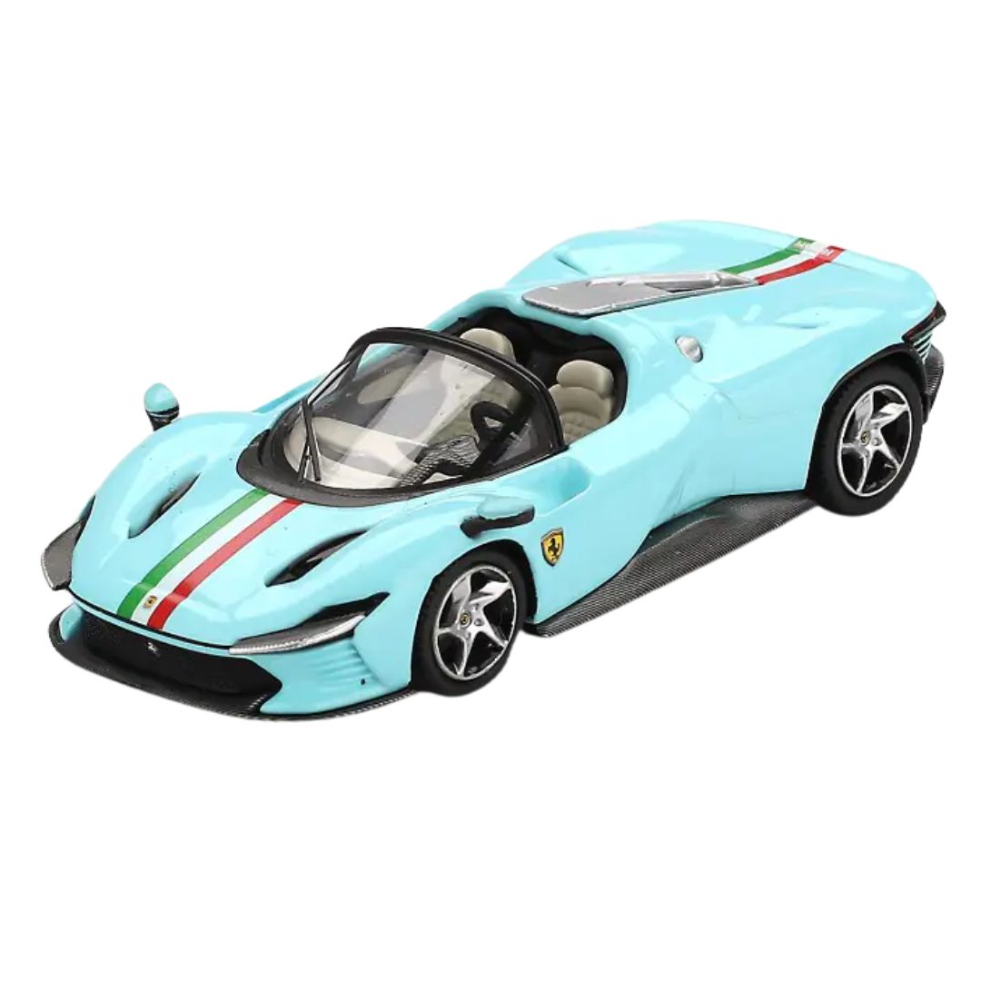 Light Blue Ferrari Daytona SP3 1:64 Scale Die-Cast car By BBR Models