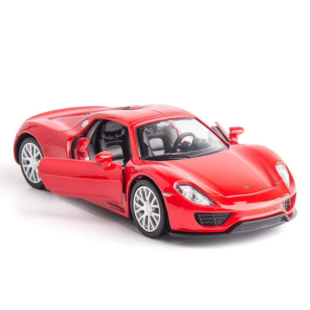 Red Porsche 918 Spyder 1:43 Scale Die-Cast Car By RMZ
