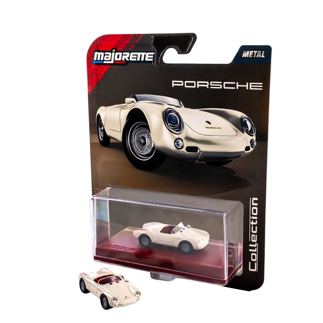Collection Series White 1955 Porsche 550 Spyder 1:64 Scale Die-Cast Car By Majorette