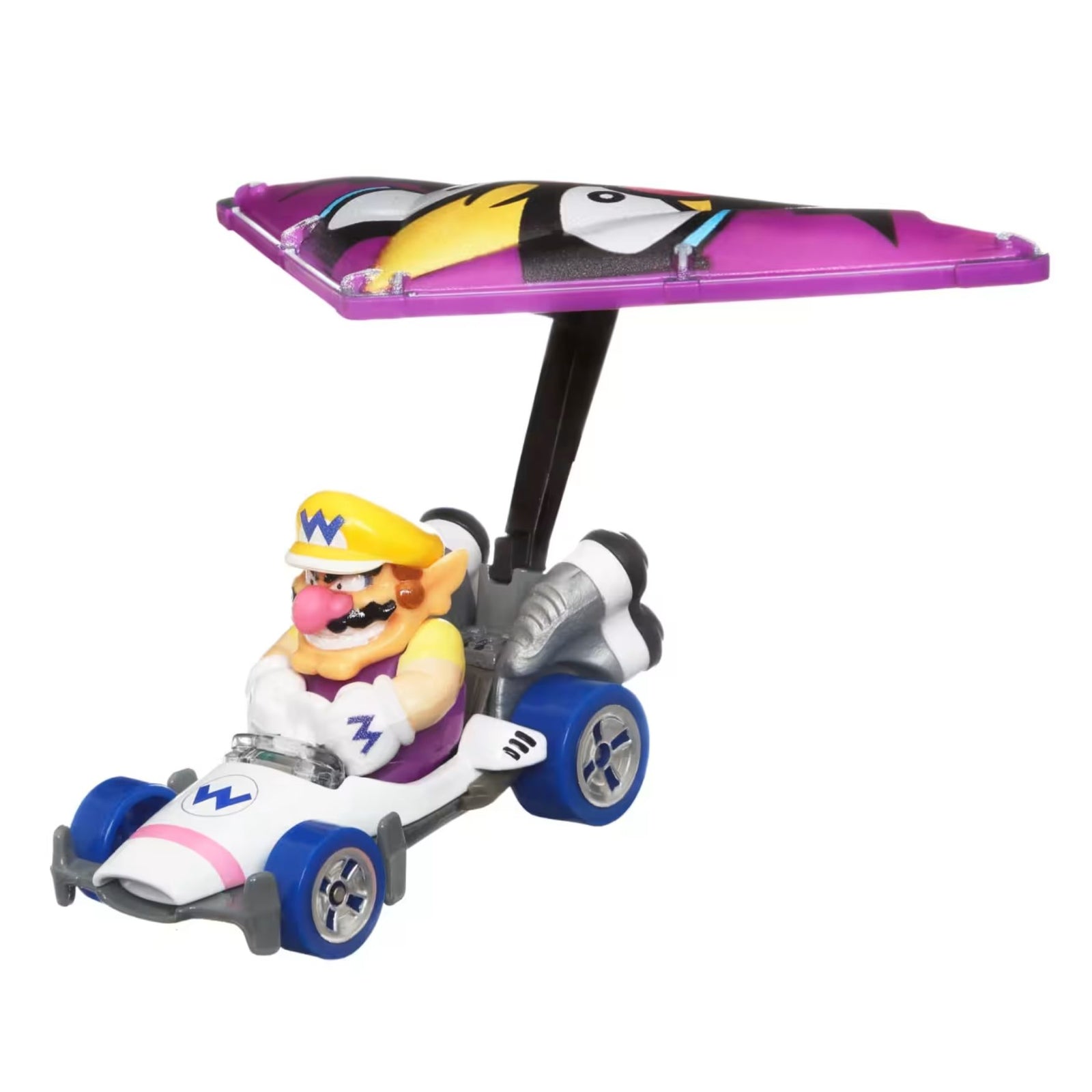 Mario Kart Wario B-Dasher + Wario Wing Die-Cast Car By Hot Wheels