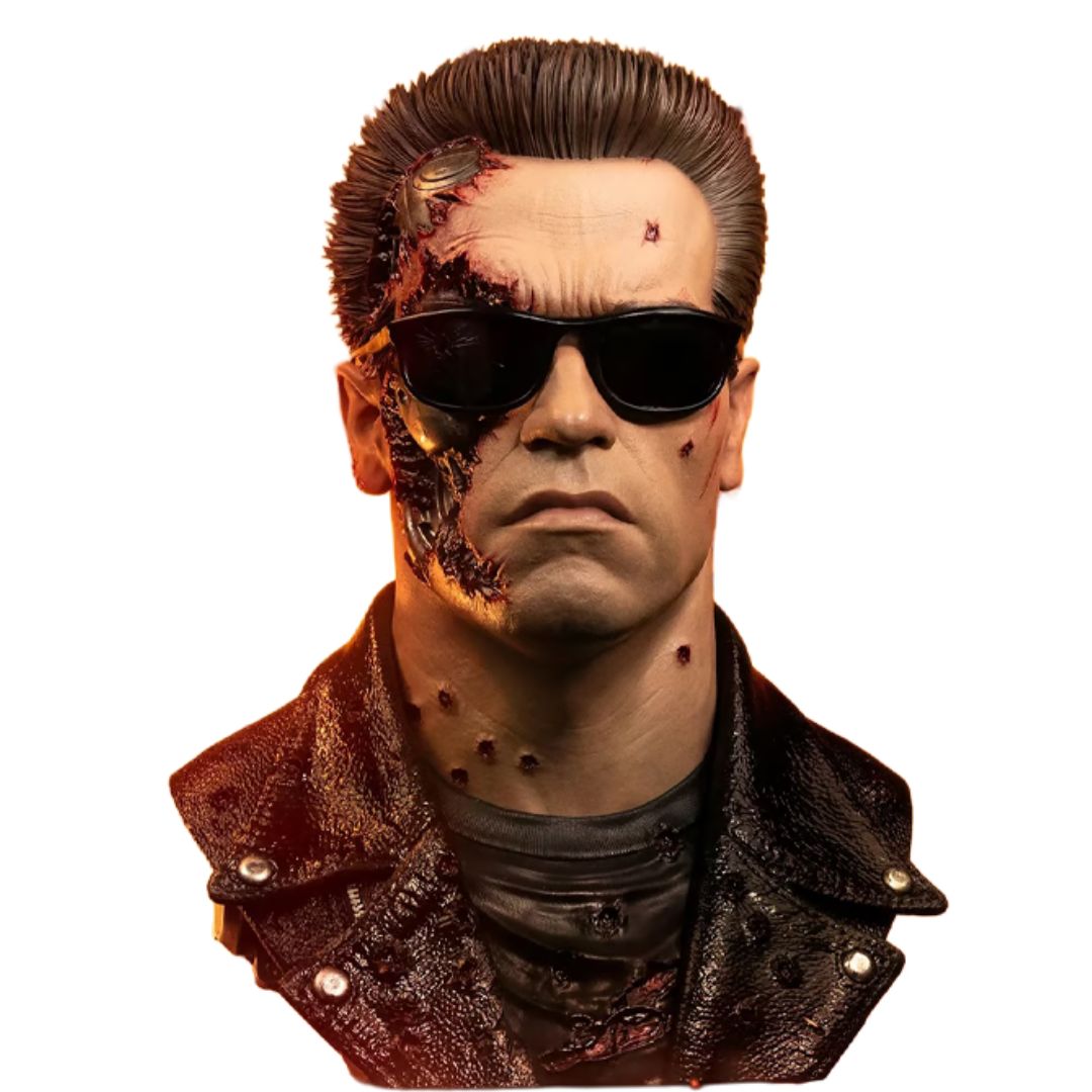 T-800 Model 101 (Battle Damaged) Art Mask Life-Size Bust Statue By Pure Arts