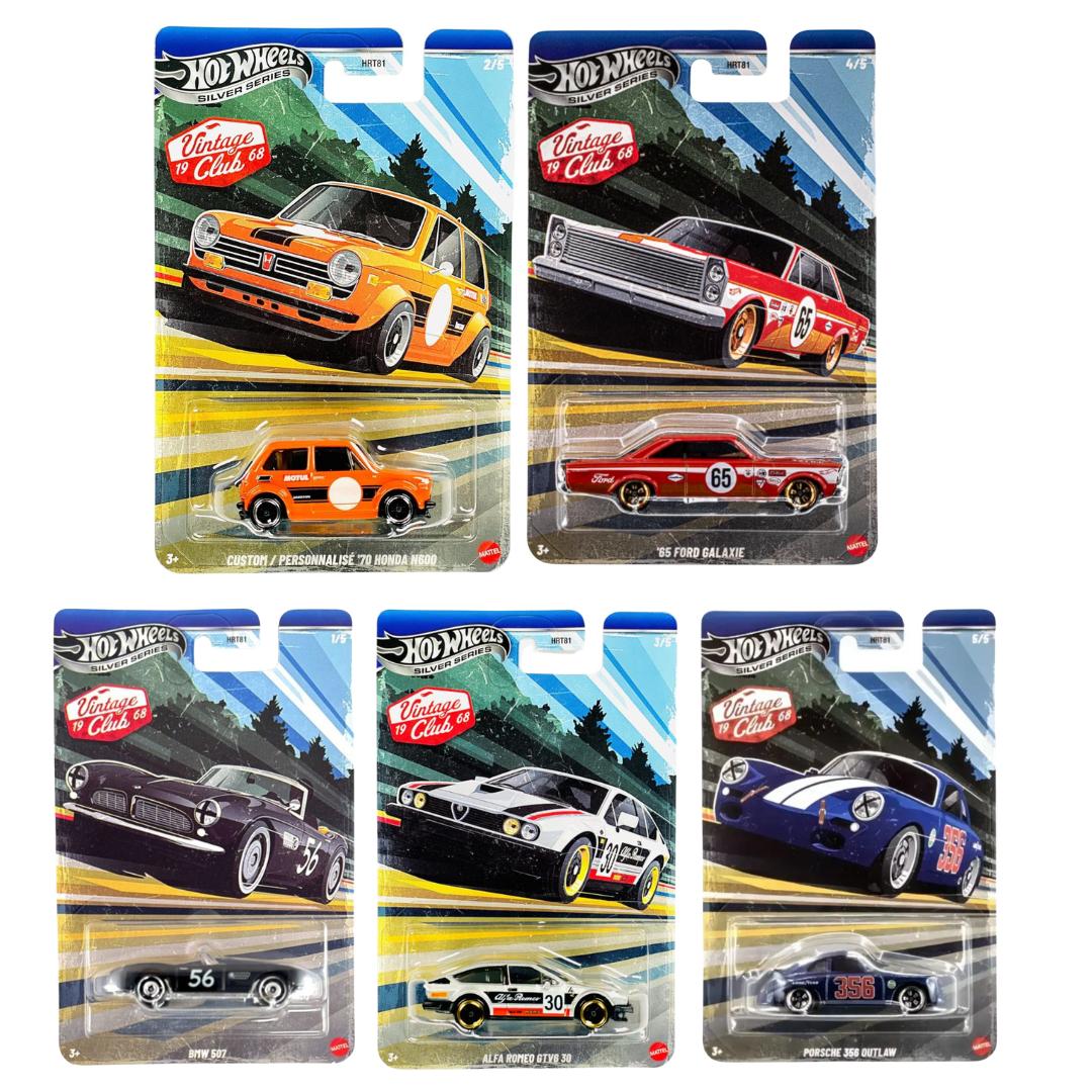 Silver Series - Vintage Club Mix Set -Hot Wheels - India - www.superherotoystore.com
