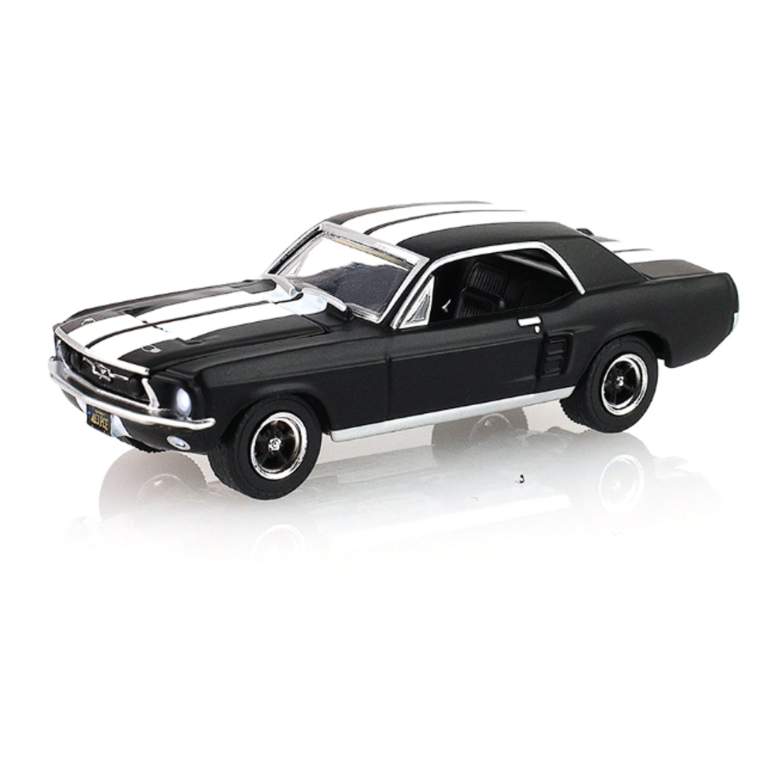 Hollywood Series 35 - Creed Ii (2018) - Adonis Creed'S 1967 Ford Mustang Coupe- Black With White Stripes Solid Pack 1:64 Scale Die-Cast Car By Green Light