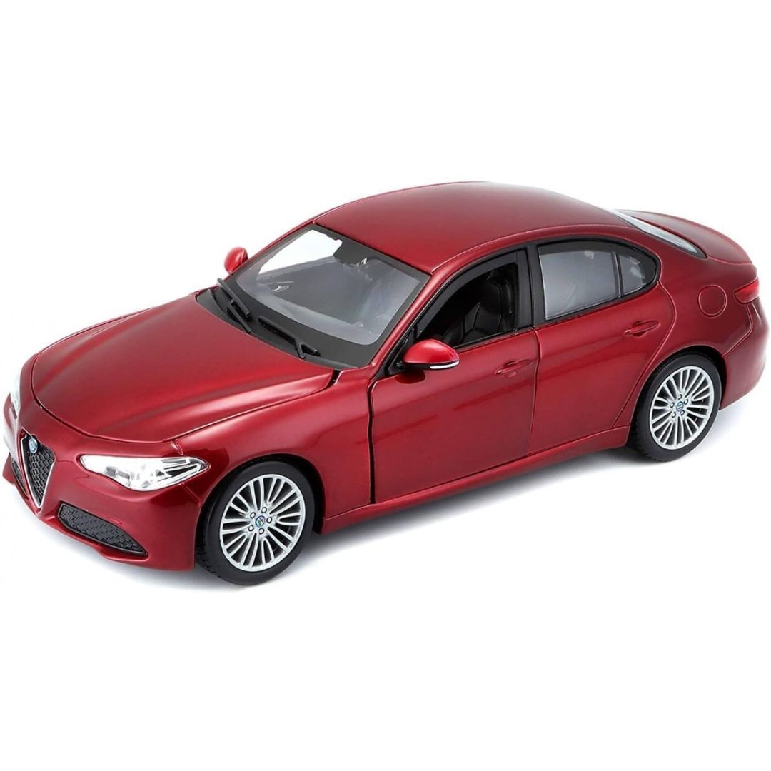 Red Alfa Romeo Giulia 1:24 Scale Die-Cast Car by Bburago -Bburago - India - www.superherotoystore.com