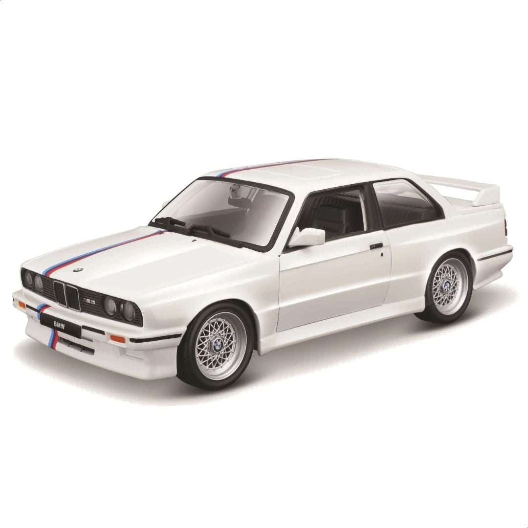 White BMW M3 (E30) 1:24 Scale Die-Cast Car by Bburago