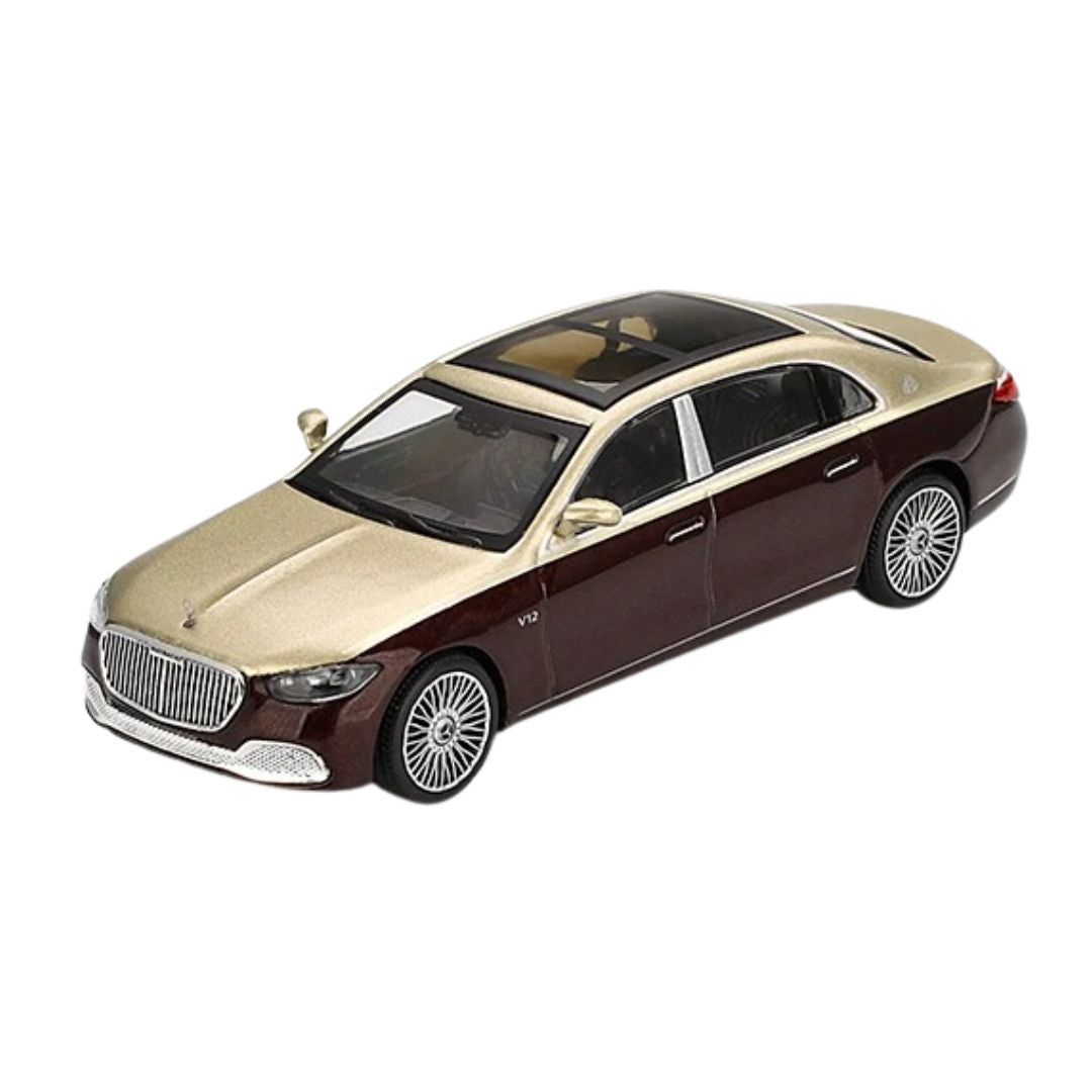 Mercedes-Maybach S680 Gold &amp; Dark Red Metallic (Lhd) 1:64 Scale By Mini Gt -Mini GT - India - www.superherotoystore.com