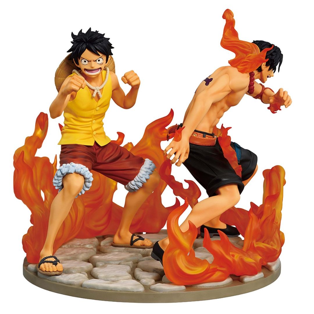 One Piece Ace And Luffy Dramatic Memories Revible Moment Ichibansho Statue By Bandai