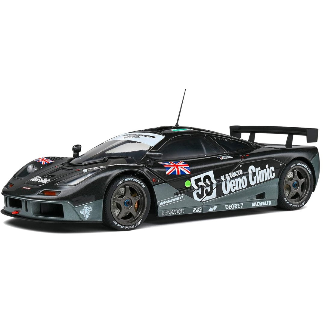Black 1995 McLaren F1 GTR Short Tail 24h LeMans 1:18 Scale die-cast car by Solido -Solido - India - www.superherotoystore.com