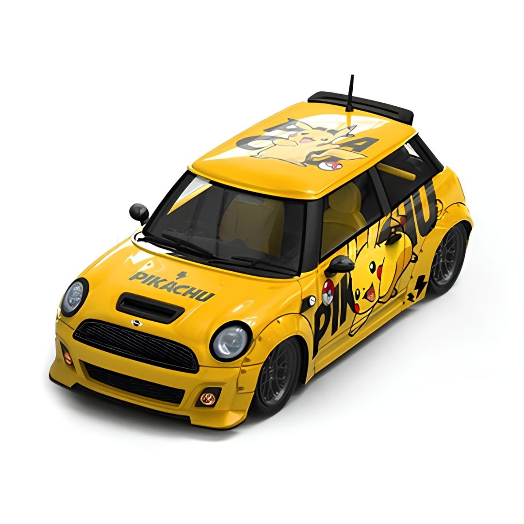 Mini Cooper Pikachu Painted (Yellow) 1:64 Scale Die-Cast Car By Cool Car