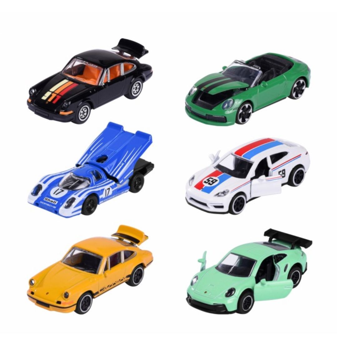 Porsche Premium 6 Diecast Cars Assortment Type 2 By Majorette By Majorette