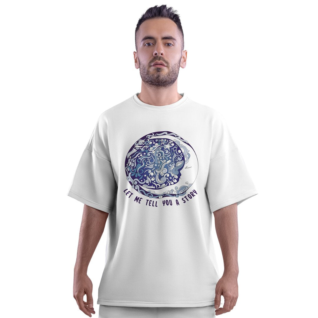 Let me tell you a story Men&#39;s Mandala Oversized T-Shirt -The Bay Store X The Doodleist - India - www.superherotoystore.com
