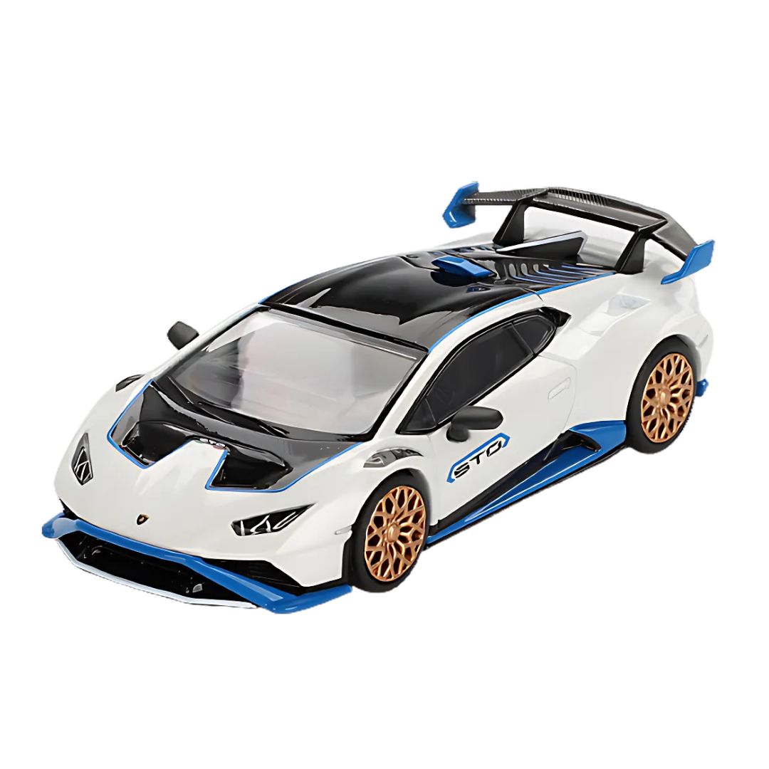 Bianco Asopo Lamborghini Huracán STO 1:64 Scale Die-Cast Car By Mini GT