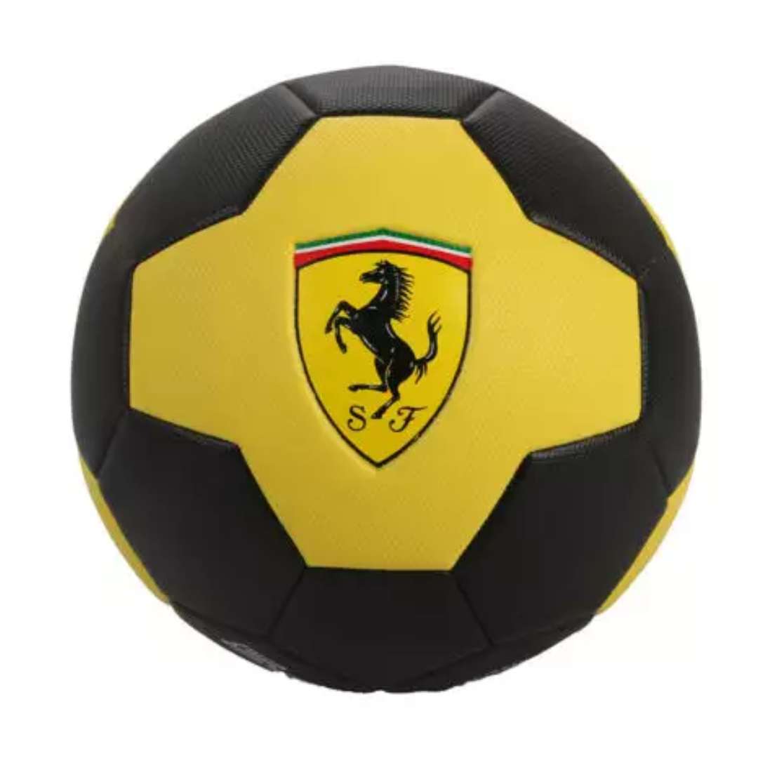 FERRARI MACHINE SEWING SOCCER BALL BLACK-YELLOW Size 5 By Mesuca -Mesuca - India - www.superherotoystore.com