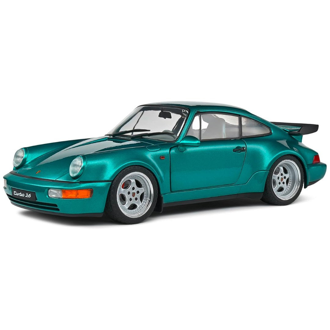 Green 1991 Porsche 964 Turbo Wimbledon Green 118 Scale diecast car b