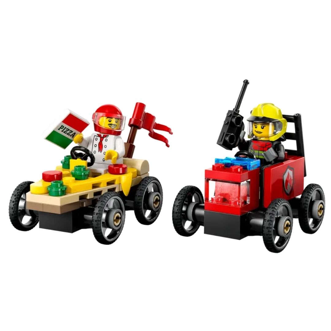 Pizza Vs. Fire Truck Race Car Pack Lego City By Lego