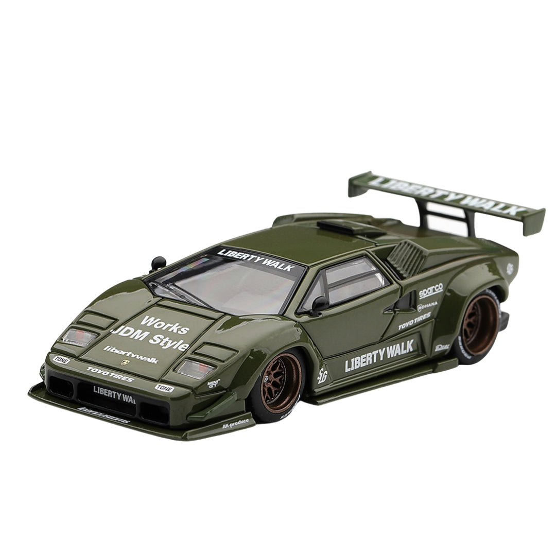 Lamborghini Countach Lb-Works Army Green1:64 Scale Die-Cast Car By Mini Gt -Mini GT - India - www.superherotoystore.com