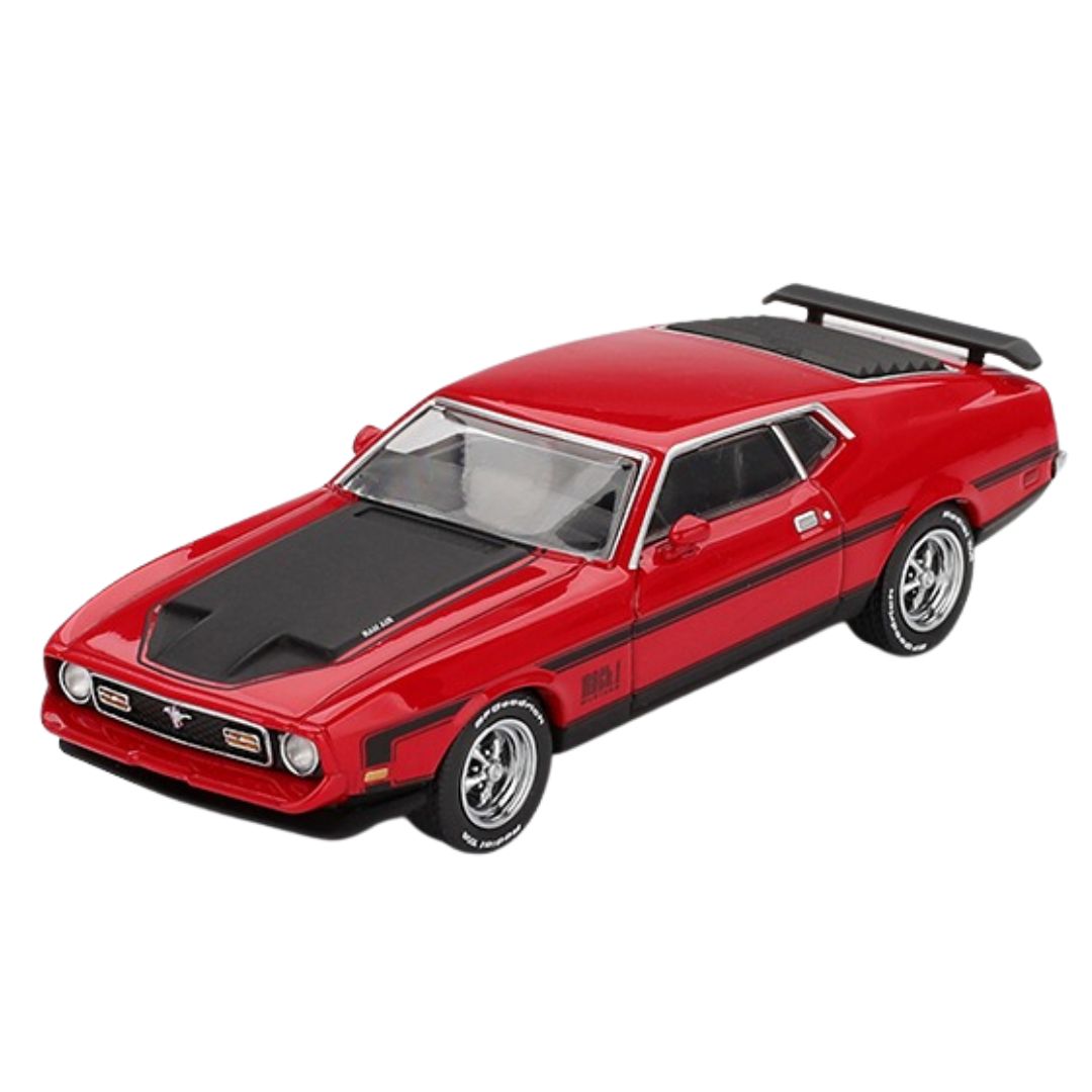 Race Red 1971 Ford Mustang Mach1 1:64 Scale Die-Cast Car By Mini GT