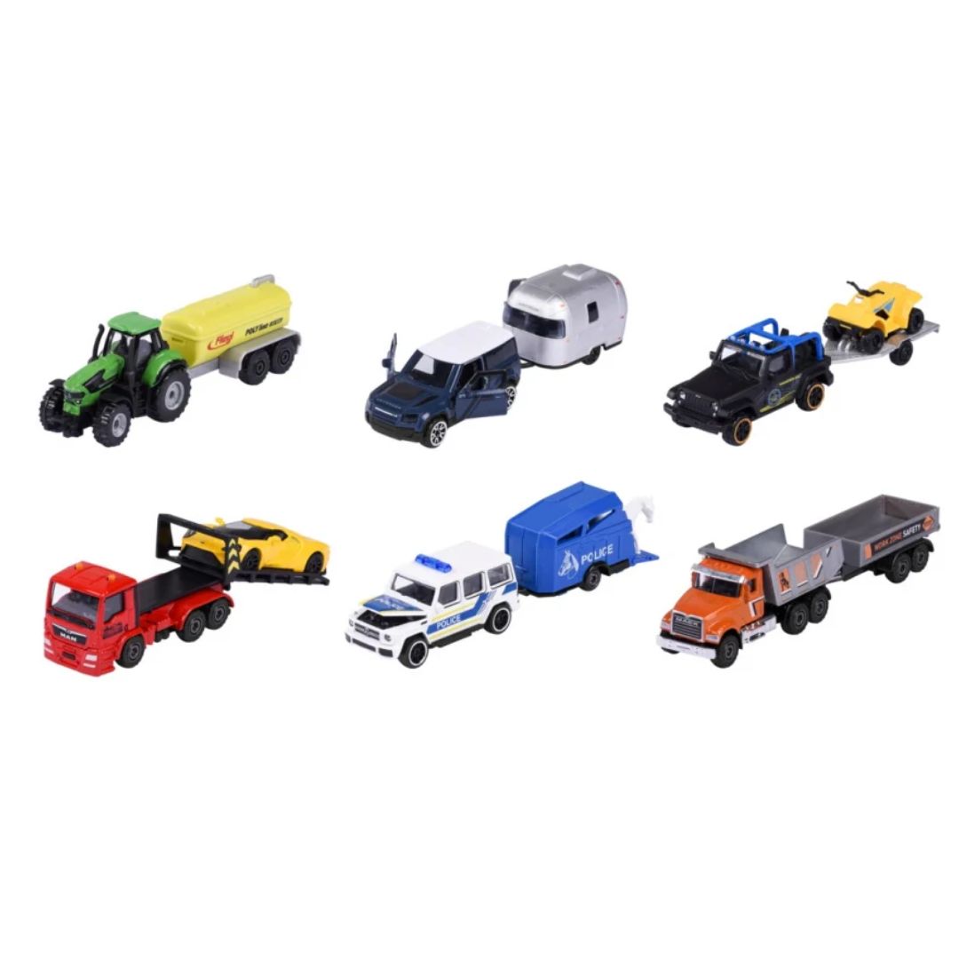 Trailer 6 Diecast Trucks Assortment By Majorette By Majorette