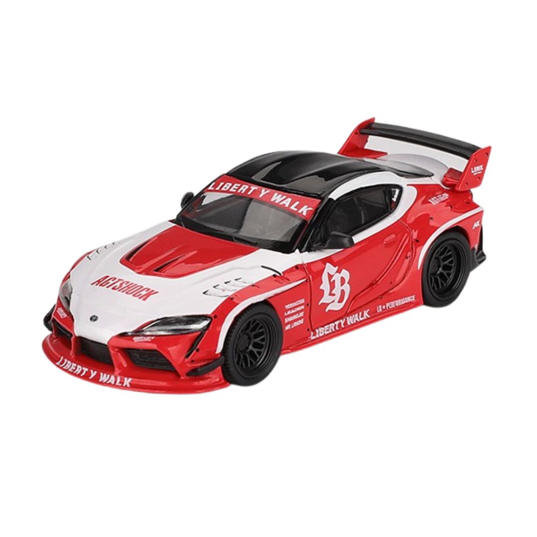 Red LB Works Toyota GR Supra 1:64 Scale Die-Cast Car By Mini GT