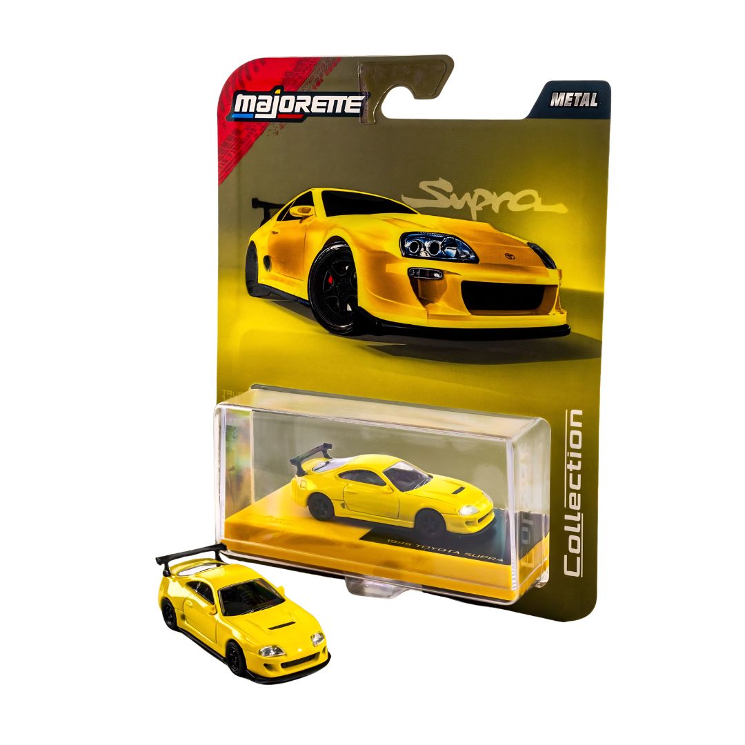 Collection Series Yellow 1995 Toyota Supra 1:64 Scale Die-Cast Car By Majorette -Majorette - India - www.superherotoystore.com