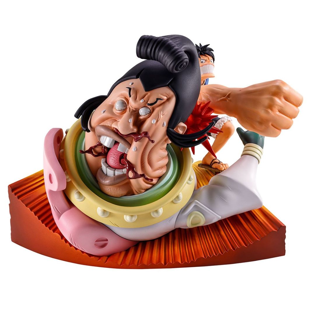 One Piece Monkey D. Luffy Vs. St. Charlos Impact Log Ichibansho Revible Moment Statue By Bandai